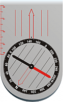 Standardowy kompas magnetyczny.